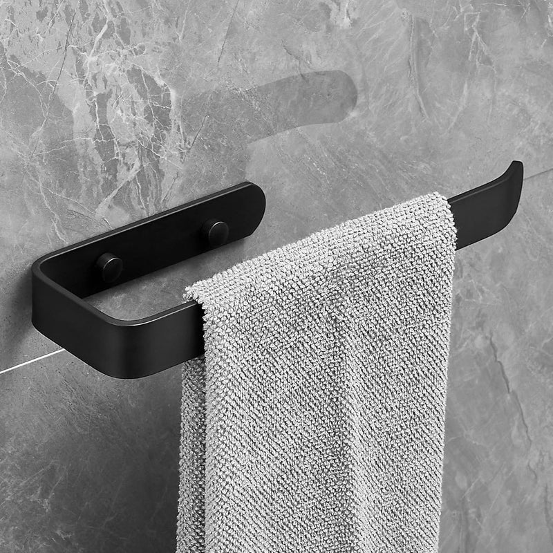 plantex Plantex Space Aluminium Napkin Ring for Wash BasinTowel Hanger for BathroomNapkin Hanger for KitchenBathrom Accessories Black Powder Coated  - Image 1