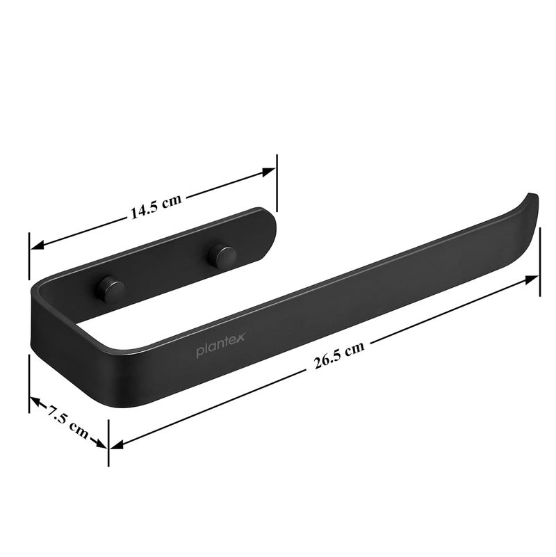 plantex Plantex Space Aluminium Napkin Ring for Wash BasinTowel Hanger for BathroomNapkin Hanger for KitchenBathrom Accessories Black Powder Coated  - Image 3