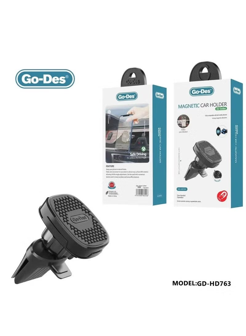 GO-DES Magnetic Car Phone Holder Stand Multifunctional Universal Magnet Wall Mobile Phone Holder HD763 - Image 1