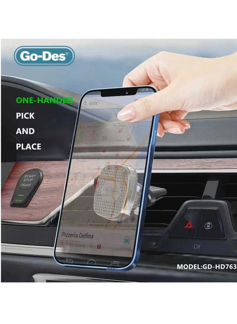 GO-DES Magnetic Car Phone Holder Stand Multifunctional Universal Magnet Wall Mobile Phone Holder HD763 - Image 4