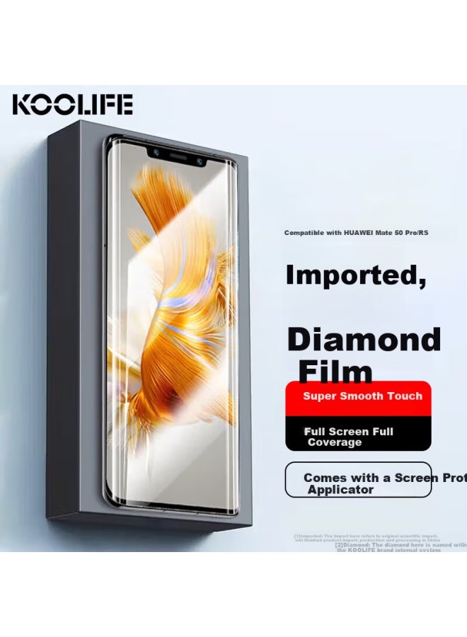 Koolife Compatible With Huawei Mate50pro Tempered Glass Screen Protector, Huawei Mate50rs Non-standard Master Phone Film Protective Film, Curved Full-screen Glass High-definition Film, Anti-fingerprint