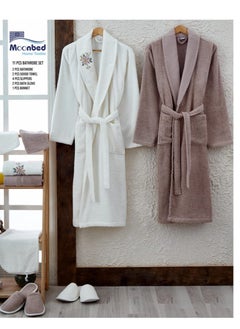 Generic Family bathrobe, consisting of 10 pieces, 100% cotton, for women and men, bathrobe set 