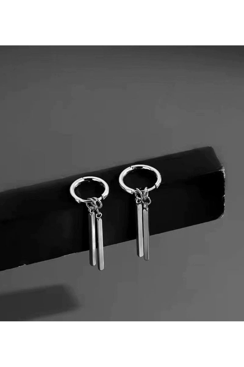 Goolsky Minimalist Punk Double-Bar Ear Cuff – Unisex Hoop Earring, Single Piece, Cool Street Style, Cold Tone Design for Men & Women - Image 4