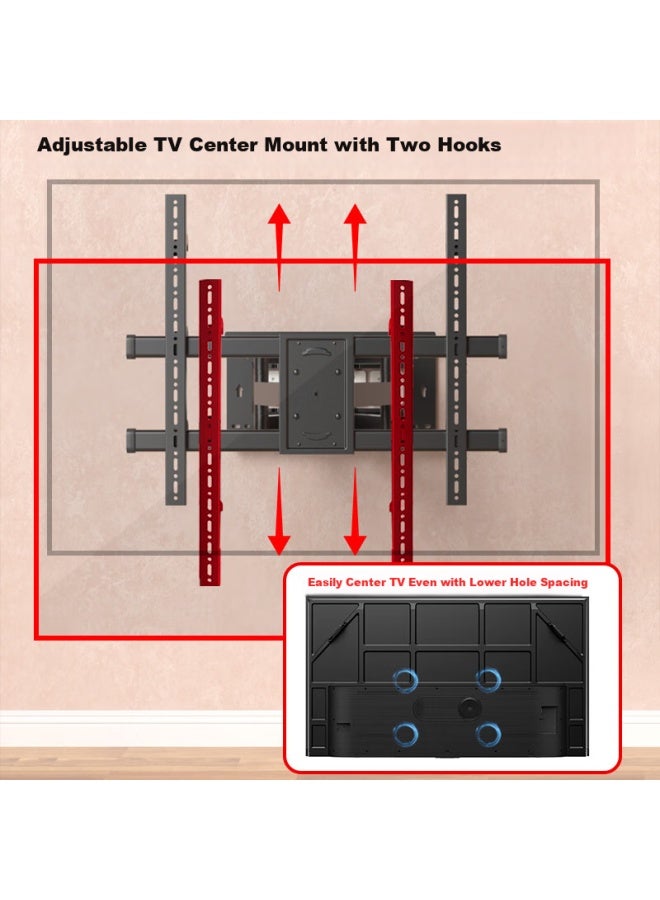 Jianleji Tv Wall Mount, Extendable And Rotatable, Adjustable Height, Wall Bracket To Avoid Power Outlets And Subwoofers, Suitable For Tcl, Leiniao, Peng7, He6, Huawei, Hisense, 65/75/85 Inches - Image 2