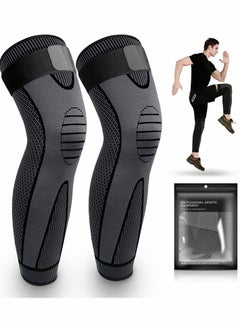 Excefore Leg Compression Sleeve Full Leg  Long Knee Brace for Men Women Knee Support Protector for Running,Weightlifting, Workout, Joint Pain Relief, Meniscus Tear, Arthritis, Tendinitis 2 Pack  - Image 1