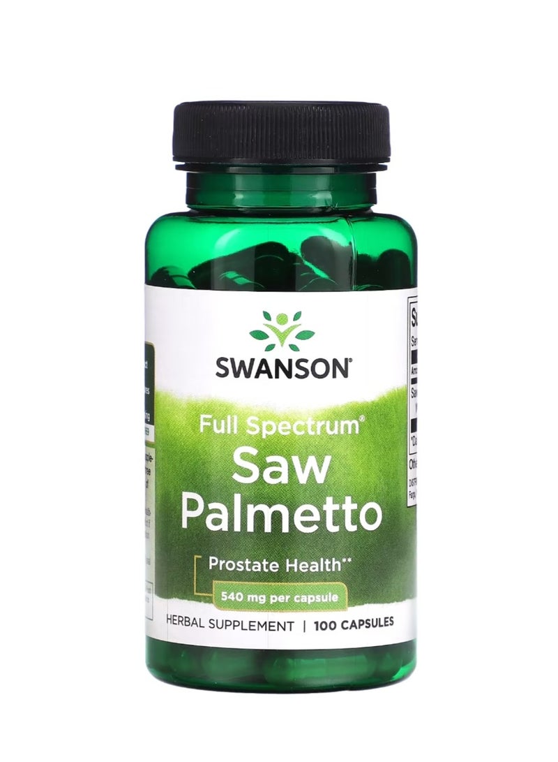 SWANSON Saw Palmetto 540 mg 100 Capsules - Image 1
