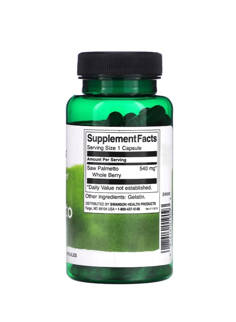 SWANSON Saw Palmetto 540 mg 100 Capsules - Image 2