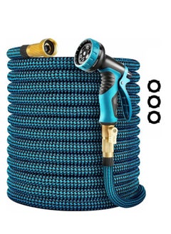 General Expandable Garden Hose 75 ft - Kink Free Flexible Water Hose 75ft with 10 Pattern Spray Nozzle, 3/4 Solid Brass Connectors, Retractable Latex Core - Lightweight Expanding Hose  - Image 1