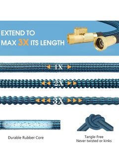 General Expandable Garden Hose 75 ft - Kink Free Flexible Water Hose 75ft with 10 Pattern Spray Nozzle, 3/4 Solid Brass Connectors, Retractable Latex Core - Lightweight Expanding Hose  - Image 2