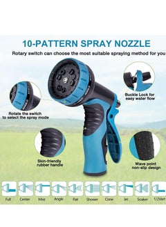 General Expandable Garden Hose 75 ft - Kink Free Flexible Water Hose 75ft with 10 Pattern Spray Nozzle, 3/4 Solid Brass Connectors, Retractable Latex Core - Lightweight Expanding Hose  - Image 3