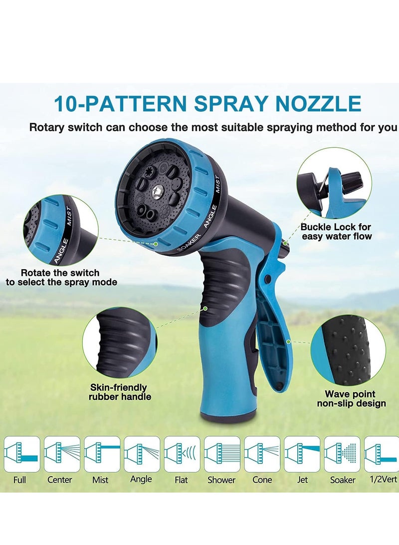 general Expandable Garden Hose 75 ft - Kink Free Flexible Water Hose 75ft with 10 Pattern Spray Nozzle, 3/4 Solid Brass Connectors, Retractable Latex Core - Lightweight Expanding Hose - Image 3