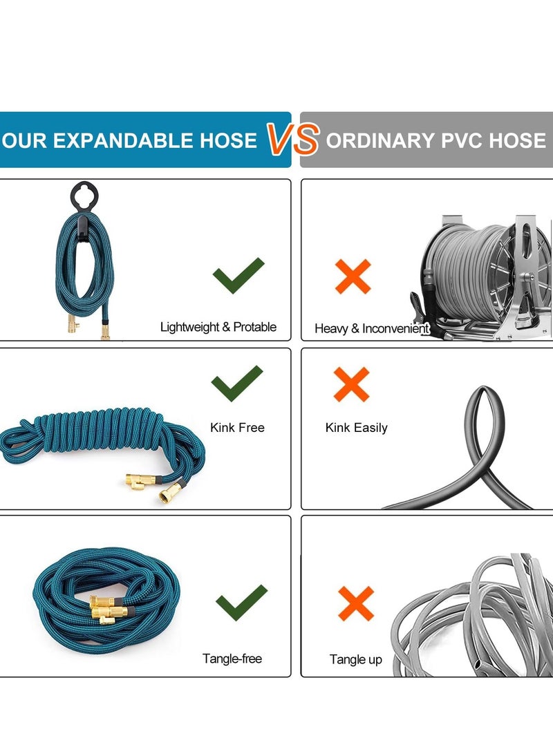 general Expandable Garden Hose 75 ft - Kink Free Flexible Water Hose 75ft with 10 Pattern Spray Nozzle, 3/4 Solid Brass Connectors, Retractable Latex Core - Lightweight Expanding Hose - Image 4