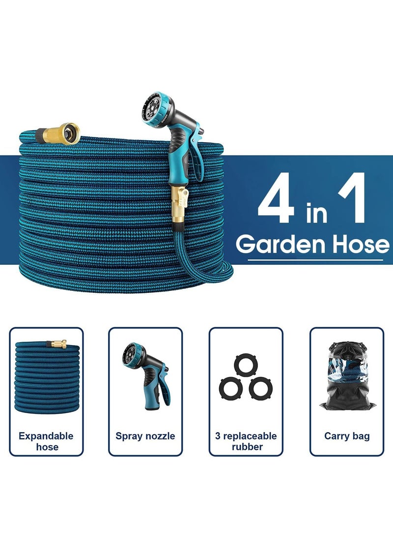 general Expandable Garden Hose 75 ft - Kink Free Flexible Water Hose 75ft with 10 Pattern Spray Nozzle, 3/4 Solid Brass Connectors, Retractable Latex Core - Lightweight Expanding Hose - Image 5