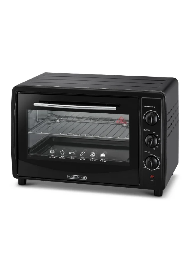 BLACK+DECKER 1800W Double Glass Toaster Oven Black 45 L TRO45RDG-B5