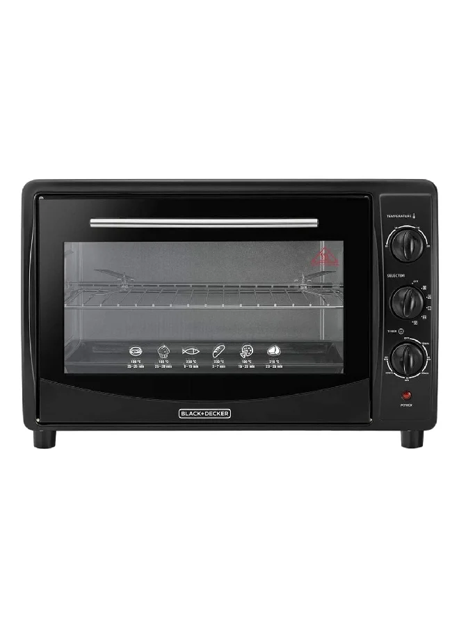 BLACK+DECKER 1800W Double Glass Toaster Oven Black 45 L TRO45RDG-B5