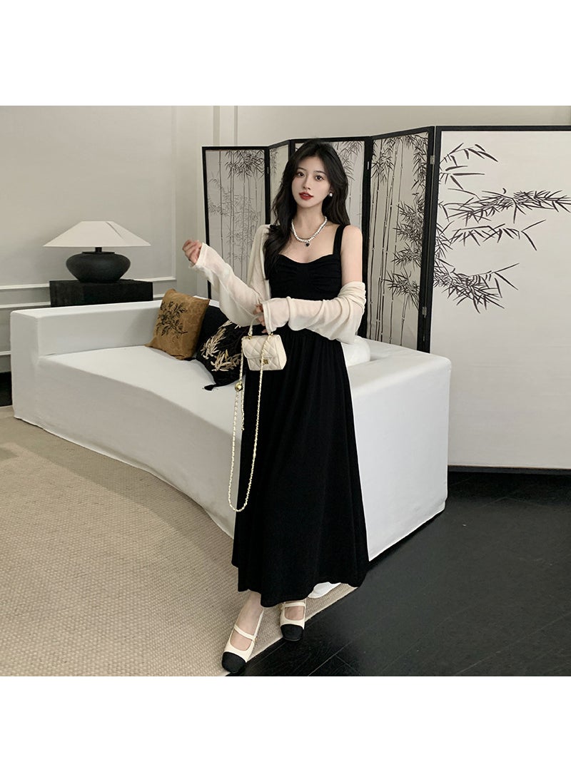 Generic Plus Size 2023 Summer New Plus Size Set Chubby MM Korean Style Slims Smooths Your Silhouette Tank Dress Sunscreen Clothes Out... Two-Piece Set  - Image 3
