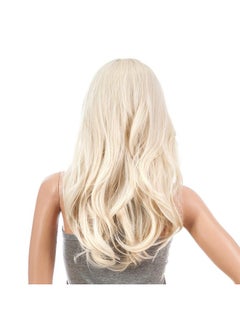 SWACC SWACC 26-Inch Long Curly Wave Cosplay Synthetic Wig Colored Hair Piece for Women with Wig Cap (Platinum Blonde)  - Image 3