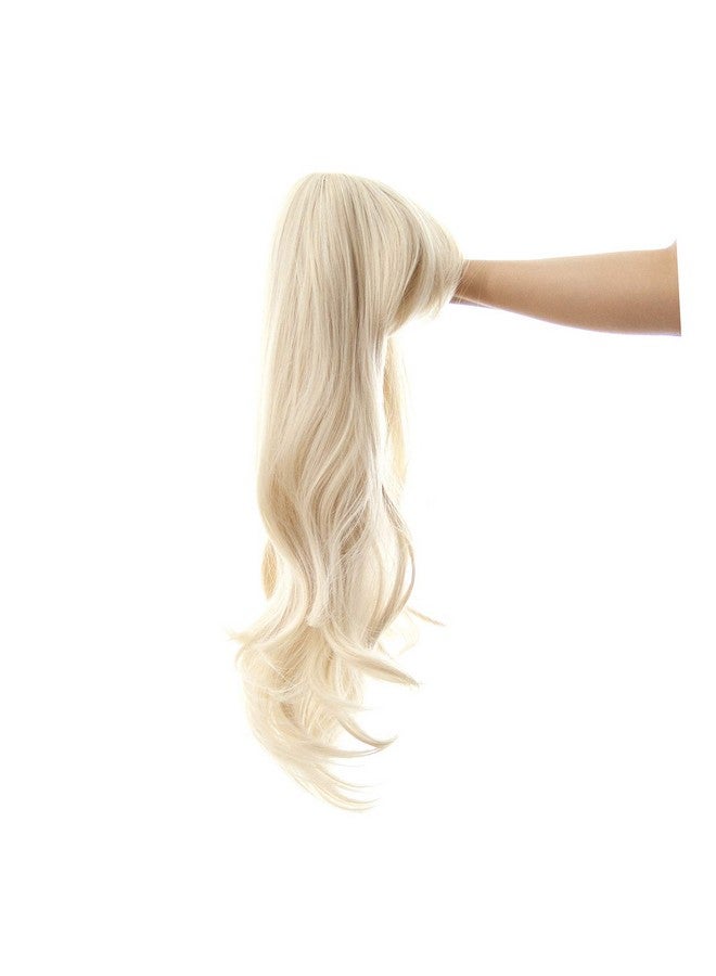SWACC 26-Inch Long Curly Wave Cosplay Synthetic Wig Colored Hair Piece for Women with Wig Cap (Platinum Blonde) - Image 5