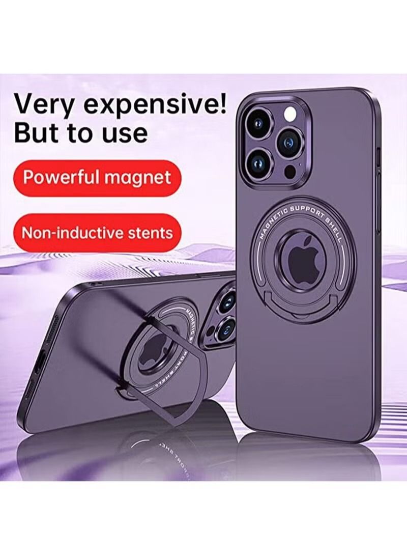 iPhone 15 Pro MagSafe Case Cover Protector Protection With Magnetic Wireless Charging Back Invisible Ring Stand Mobile Phone Holder Kickstand Cell Anti-scratch Anti-drop Shockproof Cover Accessory  - Image 5