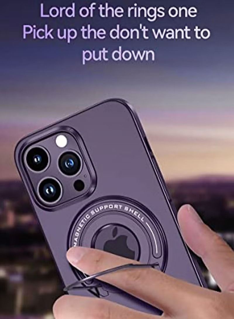 iPhone 15 Pro MagSafe Case Cover Protector Protection With Magnetic Wireless Charging Back Invisible Ring Stand Mobile Phone Holder Kickstand Cell Anti-scratch Anti-drop Shockproof Cover Accessory  - Image 4
