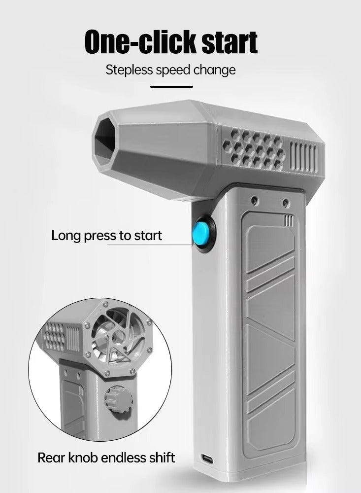 Compressed Air Duster 130000 RPM Portable Mini Jet Dry Blower,2*2500mAh 3 Speeds Adjustable Electric Air Duster With LED Light for Computer Keyboard,Outdoors,Car,Home - Image 1