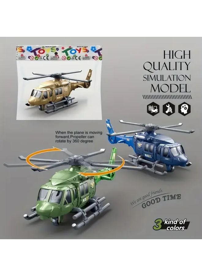 Yellow Inertia Powered Airplane Toy Car Helicopter Simulation Model Durable ABS Material Gift - Image 2