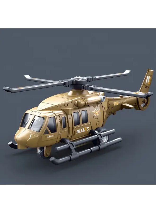 Yellow Inertia Powered Airplane Toy Car Helicopter Simulation Model Durable ABS Material Gift - Image 1