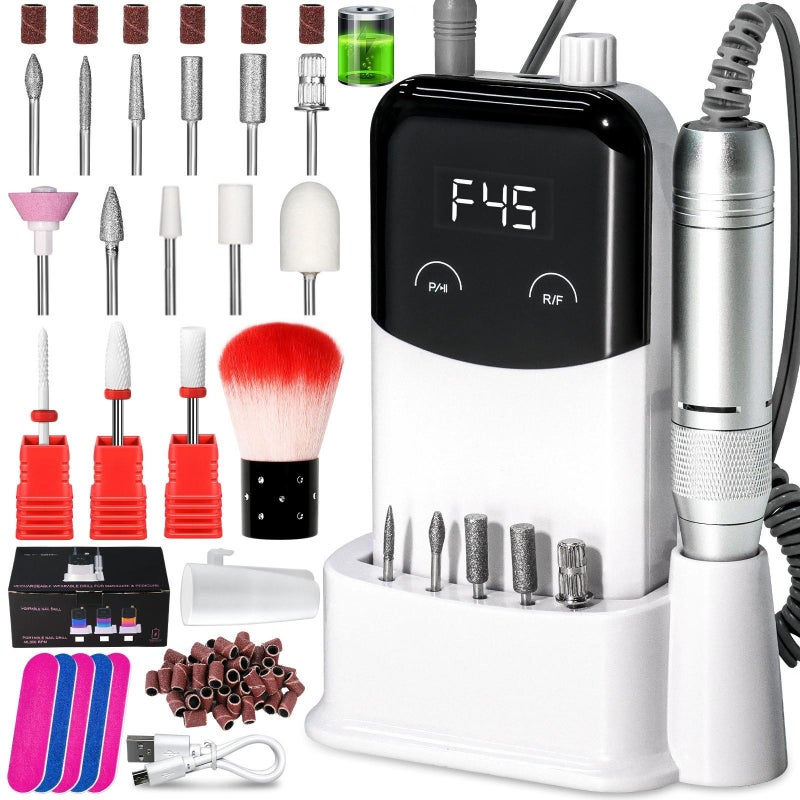 Portable electric nail polish machine for removing dead skin, removing nail polish, and polishing  white - Image 1