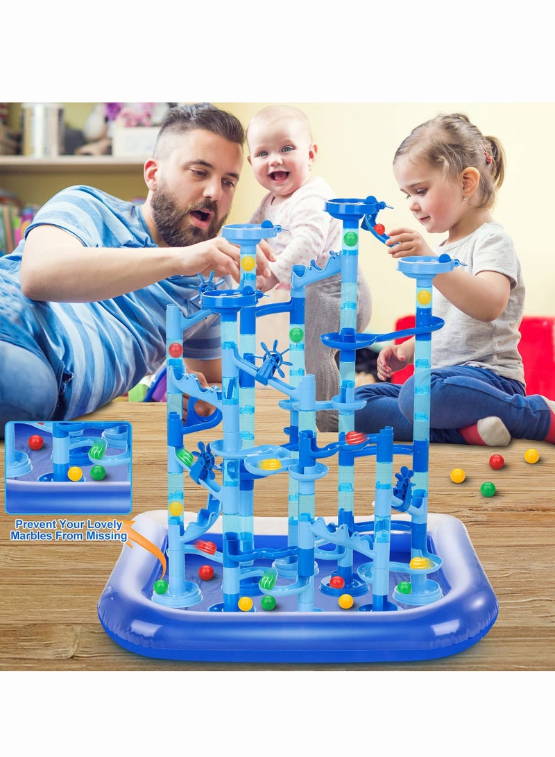 MEBEGIN Marble Run Set 107 Pcs Marble Race Track for Kids with Water Mat Construction Building Block Toys Preschool STEM Educational Toy Gift for Boys Girls All Ages - Image 2