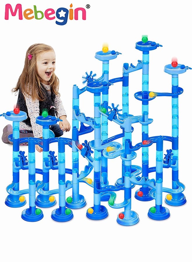 MEBEGIN Marble Run Set 107 Pcs Marble Race Track for Kids with Water Mat Construction Building Block Toys Preschool STEM Educational Toy Gift for Boys Girls All Ages - Image 1