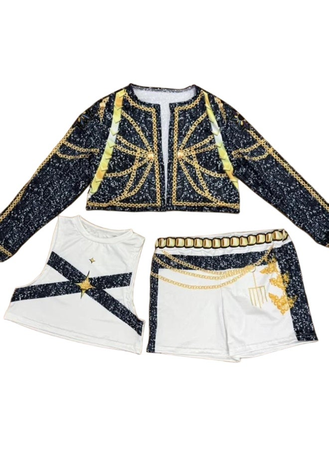 زي هنتريكس كيبوب للفتيات، مجموعة بدلة كوسبلاي للأطفال، زي أداء رقص كيبوب