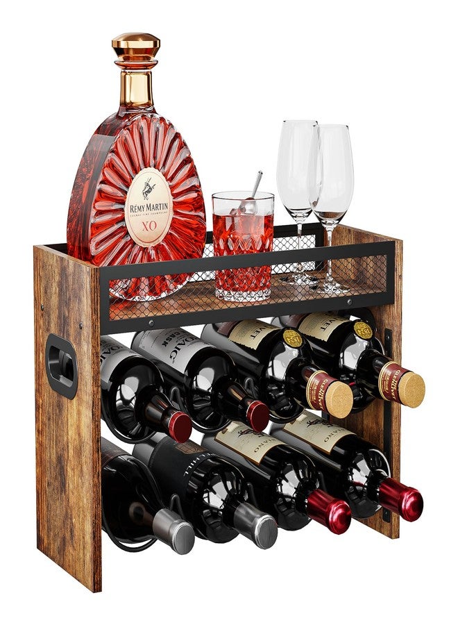 KLM 2-Tier Wine Rack, can Hold 8 Bottles.Suitable for Home Kitchens, Restaurants, Food Pantries, cabinets, and Bars. - Image 1