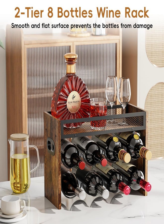 KLM 2-Tier Wine Rack, can Hold 8 Bottles.Suitable for Home Kitchens, Restaurants, Food Pantries, cabinets, and Bars. - Image 2
