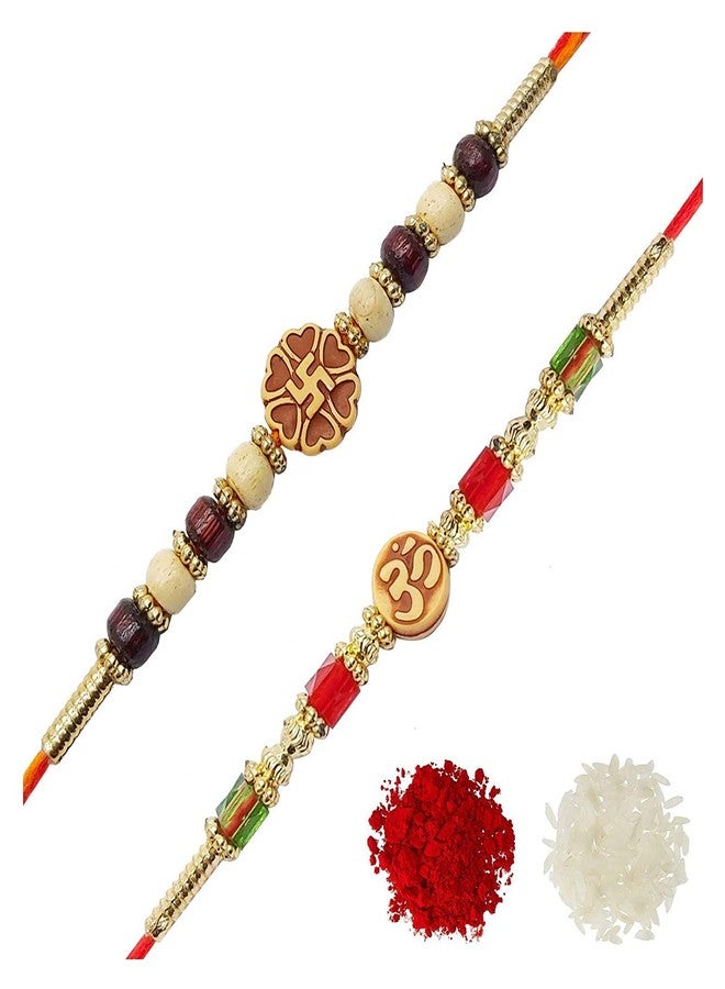 VR Creatives Om Rakhi and Swastika Two 2 Family rakshabandhan Rakhi for Brother - Image 1