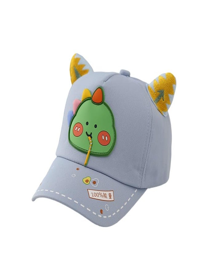 RR DESIGN Kids Baseball Cap, Cotton Summer Hat with Cartoon Design, Sun Protection, Light Blue - Image 1