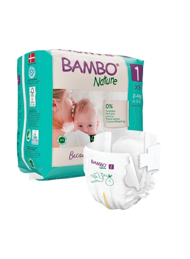 Bambo Nature Premium Baby Tape Diapers for New Born Baby XS Size (2-4 Kgs) - Super Absorbent, Breathable, Extra Soft, Dermatologically Tested, Hypoallergenic Nappies With A Wetness Indicator, 66 Count - Image 4