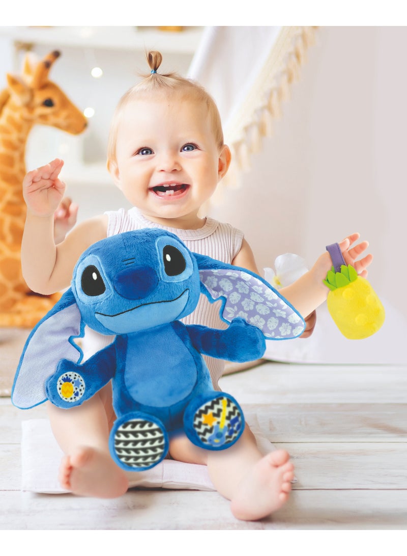 Clementoni لعبة ديزني بيبي ستيتش التفاعلية الموسيقية الناعمة، تعمل بالبطارية | لعبة ناعمة قابلة للعناق | لعبة لعربة الأطفال وسرير الأطفال | تحفيز الحواس السمعية والبصرية للطفل | لعبة للتطور المبكر | هدية مثالية للرضع والأطفال الصغار - Image 2