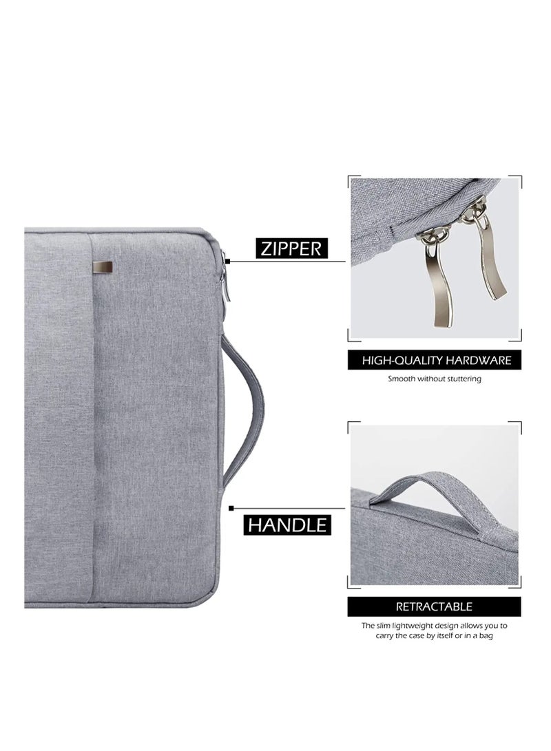 13.3-14 Inch Laptop Case Sleeve for MacBook Air M2/M1 2022-2018, Macbook Pro M2/M1 Max 14.2/13.5, Galaxy Tab S8 Ultra 14.6, Surface 1/2/3/Pro 8, Laptop Sleeve With Back Luggage Strap--Grey  - Image 4