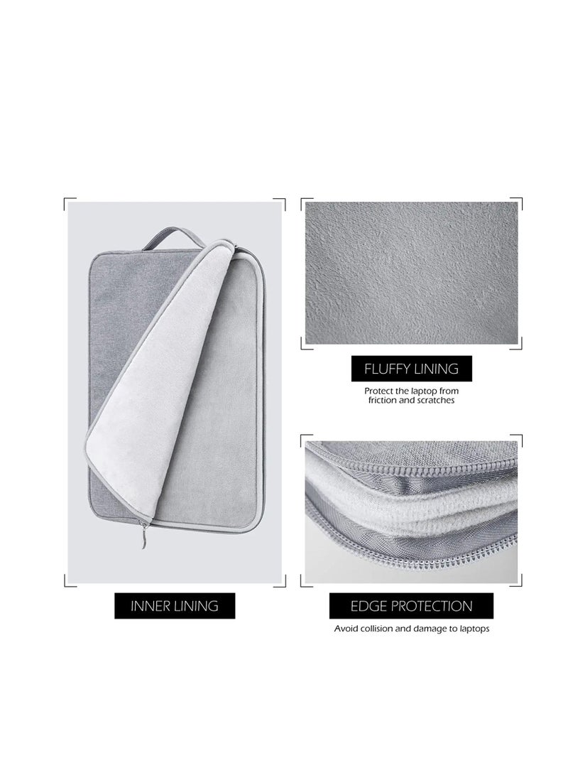 13.3-14 Inch Laptop Case Sleeve for MacBook Air M2/M1 2022-2018, Macbook Pro M2/M1 Max 14.2/13.5, Galaxy Tab S8 Ultra 14.6, Surface 1/2/3/Pro 8, Laptop Sleeve With Back Luggage Strap--Grey  - Image 3