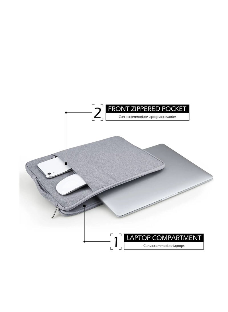 13.3-14 Inch Laptop Case Sleeve for MacBook Air M2/M1 2022-2018, Macbook Pro M2/M1 Max 14.2/13.5, Galaxy Tab S8 Ultra 14.6, Surface 1/2/3/Pro 8, Laptop Sleeve With Back Luggage Strap--Grey  - Image 2
