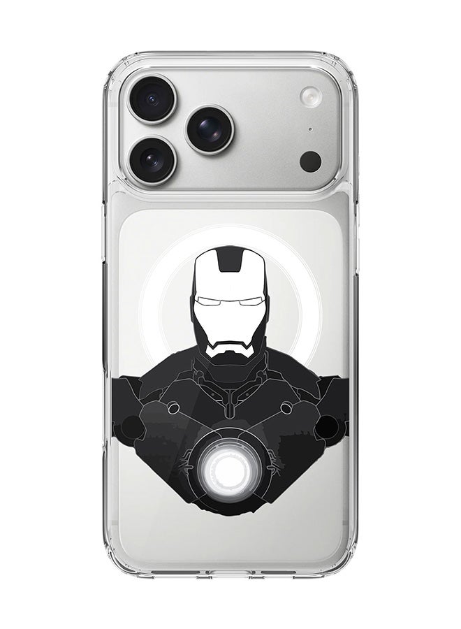 Stylizedd Classic Clear MagSafe Case for iPhone 17 Pro Max , Hybrid Soft Case Flexible Edges Anti Drop TPU PC Gel Thin Transparent Cover [ Designed for iPhone 17 Pro Max ] - Iron Man Beam