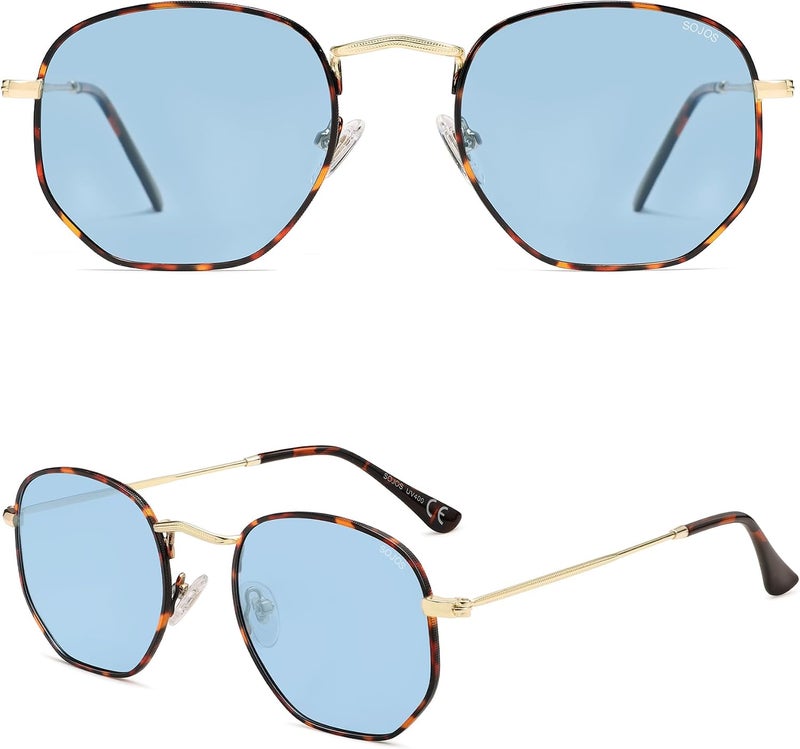 Sojos Square Polarized Sunglasses for Women Men Small Hexagonal Polygon Mirrored Lens SJ1072 - Image 2