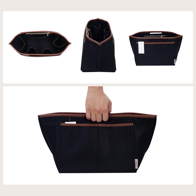 ZTUJO Premium Felt LongChamp Organizer Insert, Compatible with Longchamp Le Pliage Energy, Shoulder Bag, Top Handle, Xtra (Black, Small) - Image 2