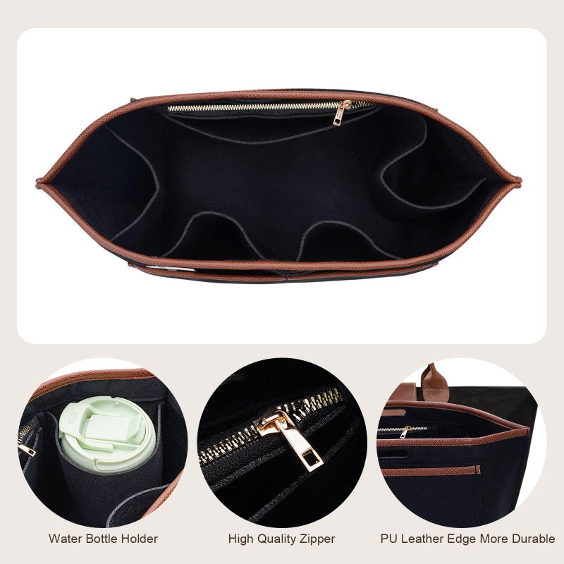 ZTUJO Premium Felt LongChamp Organizer Insert, Compatible with Longchamp Le Pliage Energy, Shoulder Bag, Top Handle, Xtra (Black, Small) - Image 4