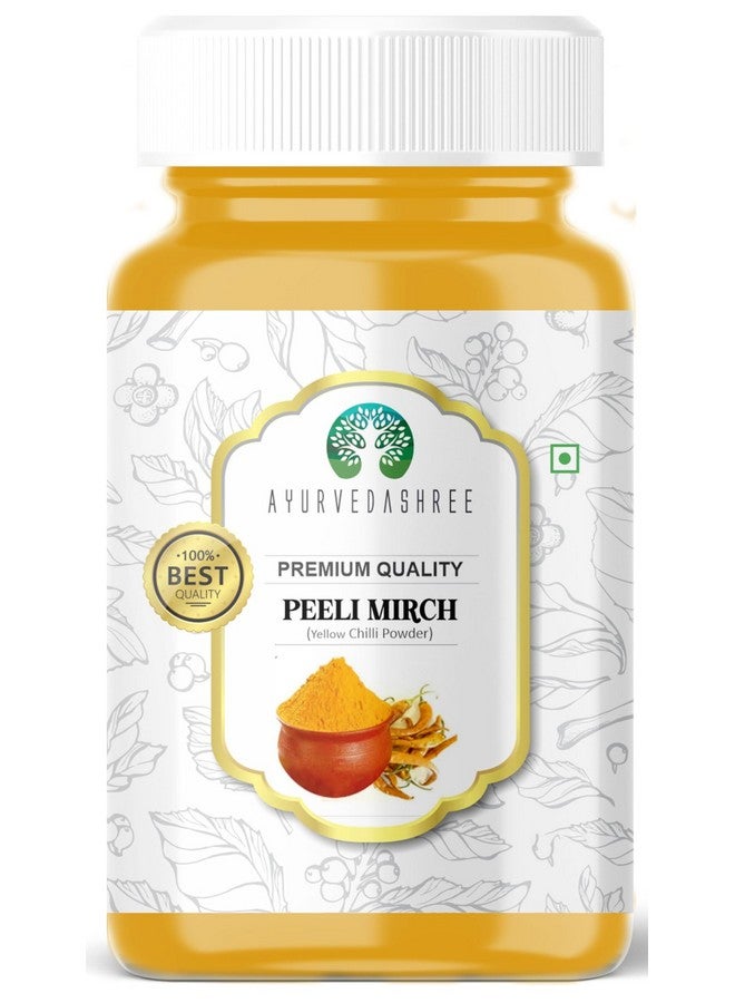 يورفيداشري مسحوق الفلفل الأصفر من أيورفيداشري (بيلي ميرشي) 100 جرام في وعاء بلاستيكي ~ طبيعي بالكامل | نباتي | خالي من الجلوتين | غير معدّل وراثيًا | بهارات هندية. - Image 1