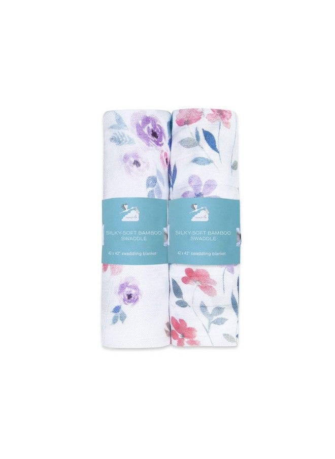 Masilo 100% Sliky Soft Cotton Swaddle Wrap;New Born Swaddle Blanket;Multiuse Muslin Cloth Swaddle;Swaddle Gift Set;Soft Baby Wrap;Pack Of 2;42 X 42 In Bloom  - Image 2