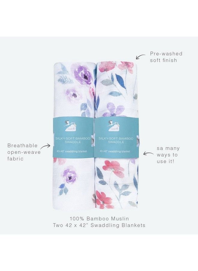Masilo 100% Sliky Soft Cotton Swaddle Wrap;New Born Swaddle Blanket;Multiuse Muslin Cloth Swaddle;Swaddle Gift Set;Soft Baby Wrap;Pack Of 2;42 X 42 In Bloom  - Image 5