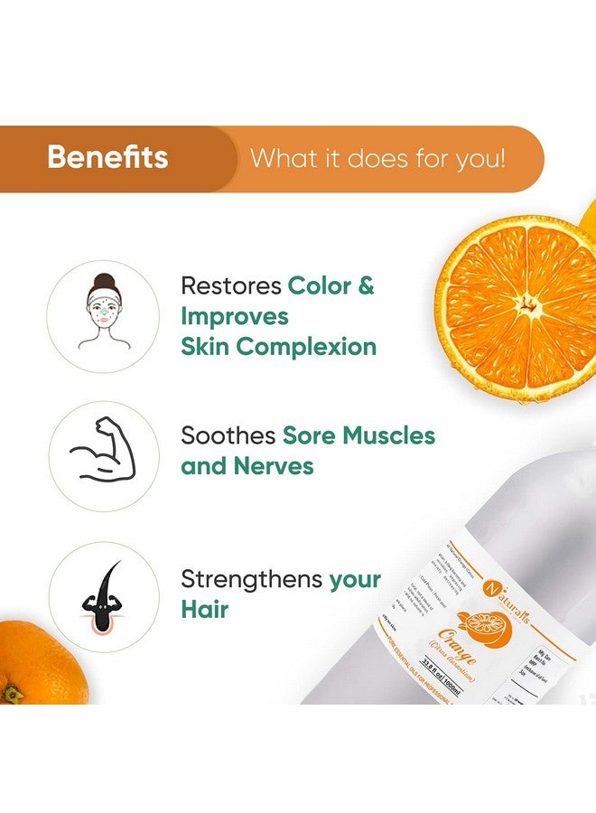 Naturalis Essence Of Nature Cold Pressed Orange Essential Oil 100% Undiluted Pure And Natural Therapeutic Grade For Skin Care, Relief From Stress & Anxiety And Aromatherapy - 1000Ml - Image 3