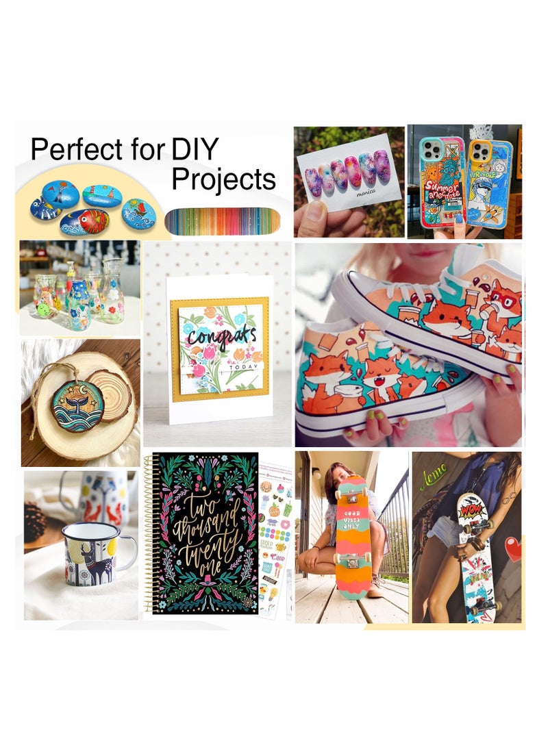 Excefore Acrylic Markers, 12 Colors Dual Tip Acrylic Paint Pens Markers, Premium Acrylic Markers, Paint Pens Paint Markers for Wood, Rock Painting, Glass, DIY Crafts, Canvas, Stone - Image 3