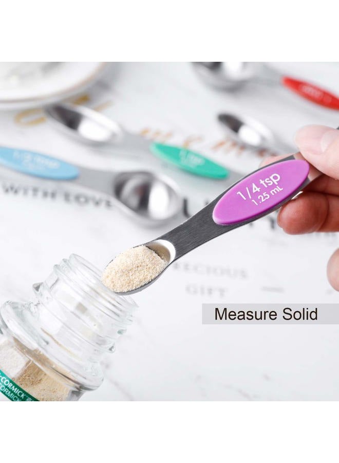 YellRin Magnetic Measuring Spoons Set Dual Sided Stainless Steel Stackable Teaspoon for Measuring Dry and Liquid Ingredients, Fits in Spice JarsSet of 7 - Image 4